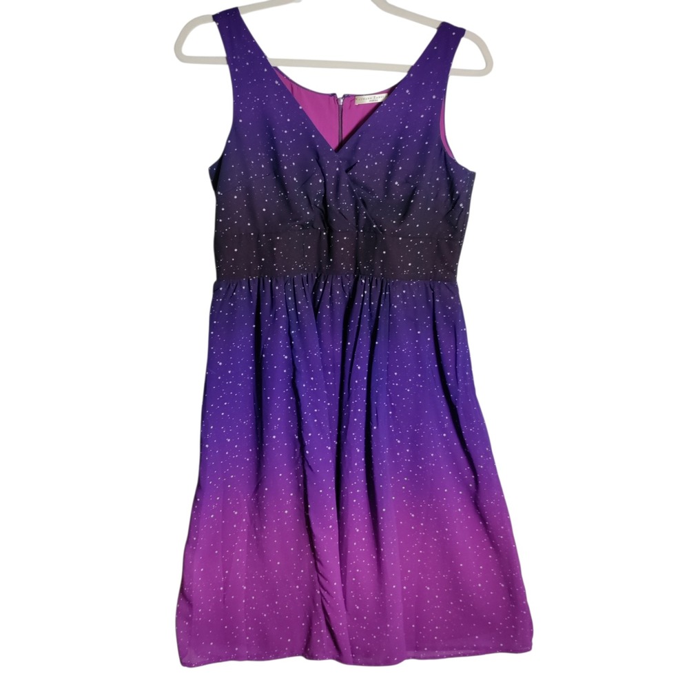 Wayward Fancies eShakti Purple Ombre Star Print Celestial Dress XL-18 CL0051148